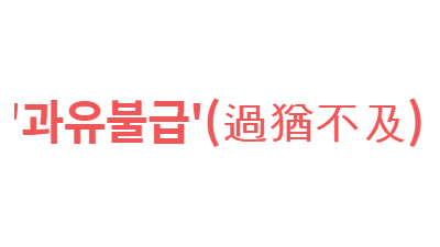 과유불급'(過猶不及)