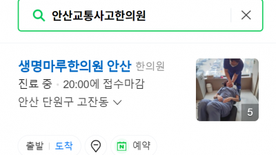 안산추나요법 교통사고한의원 생명마루한의원 안산점 서배배 송인광 김현준 원장님