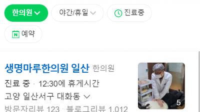 일산대화동한의원 생명마루한의원 일산점 교통사고 추나요법