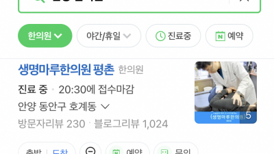 안양한의원 범계동한의원 생명마루한의원 평촌점
