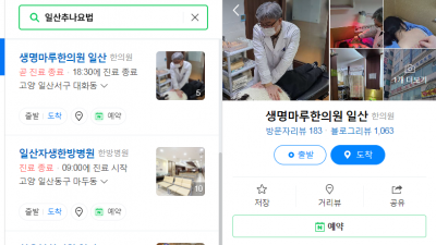 일산추나요법은 일산추나요법한의원 생명마루한의원 일산점 (일산 장수한의원) 에서
