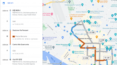 짐싸서 맡기고, 산로렌초시장 곱창버거, 우피치미술관 투어, 피렌체투어, 피렌체역을 통해 밀라노를 거쳐 인터라켄으로