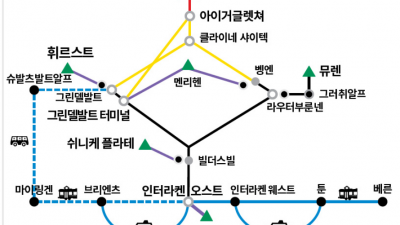 융프라우 vip2일권 - 인터라켄 - 클라이네샤이텍 - 아이어클렛쳐 - 융프라우요흐 - 루체른 - 리기산 - 취리히 공항