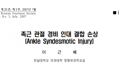 전후하경비인대 Anterior tibiofibular ligament injury sprain , syndesmotic inury, 족근관절경비인대