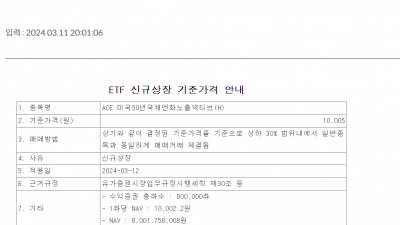 한국투자 ACE 미국30년국채엔화노출액티브증권상장지수투자신탁[채권](H)