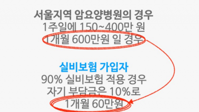 암치료 요양병원 암보험 실손보험 얼마나 커버가 될까?