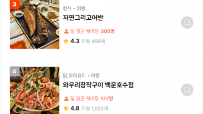 캐치테이블 선정 안양 군포 의왕 과천 웨이팅 맛집