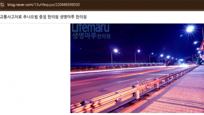 야경보러 자주 가는 요즘! 야간 교통사고 주의하세요.[안산 교통사고 한의원 병원]