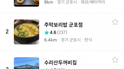 군포시 밥집 순위 사람들이 많이 찾는 밥집 티맵 순위